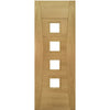 Pamplona Oak Fire Internal Door Pair - Clear Glass - 1/2 Hour Fire Rated - Prefinished