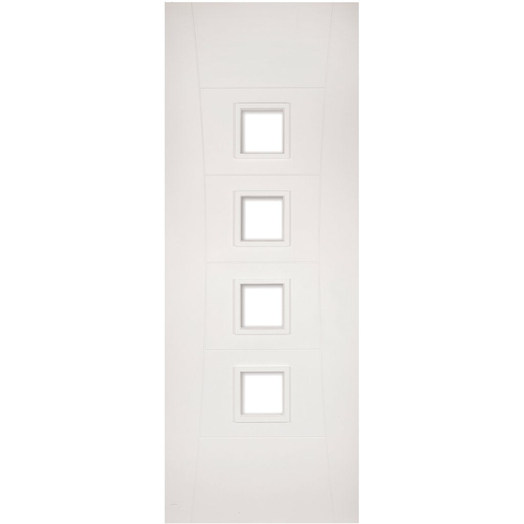 Pamplona white flush clear glazed door