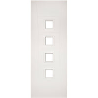 Pamplona white flush clear glazed door