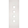 Pamplona White Primed Flush Door Pair - Clear Glass