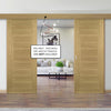 Double Sliding Door & Wall Track - Pamplona Oak Flush Door - Prefinished