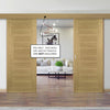 Double Sliding Door & Wall Track - Pamplona Oak Flush Door - Prefinished