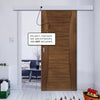 Single Sliding Door & Wall Track - Pamplona Prefinished Walnut Door