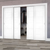Four Sliding Maximal Wardrobe Doors & Frame Kit - Pamplona White Primed Flush Door