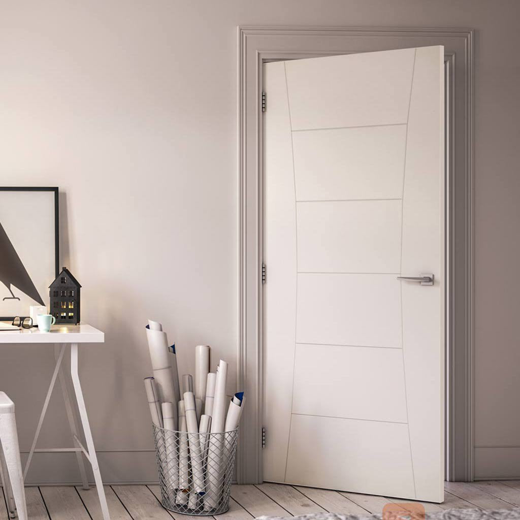 Pamplona White Primed Flush Door from Deanta UK