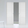 Pamplona Flush Absolute Evokit Double Pocket Doors - White Primed