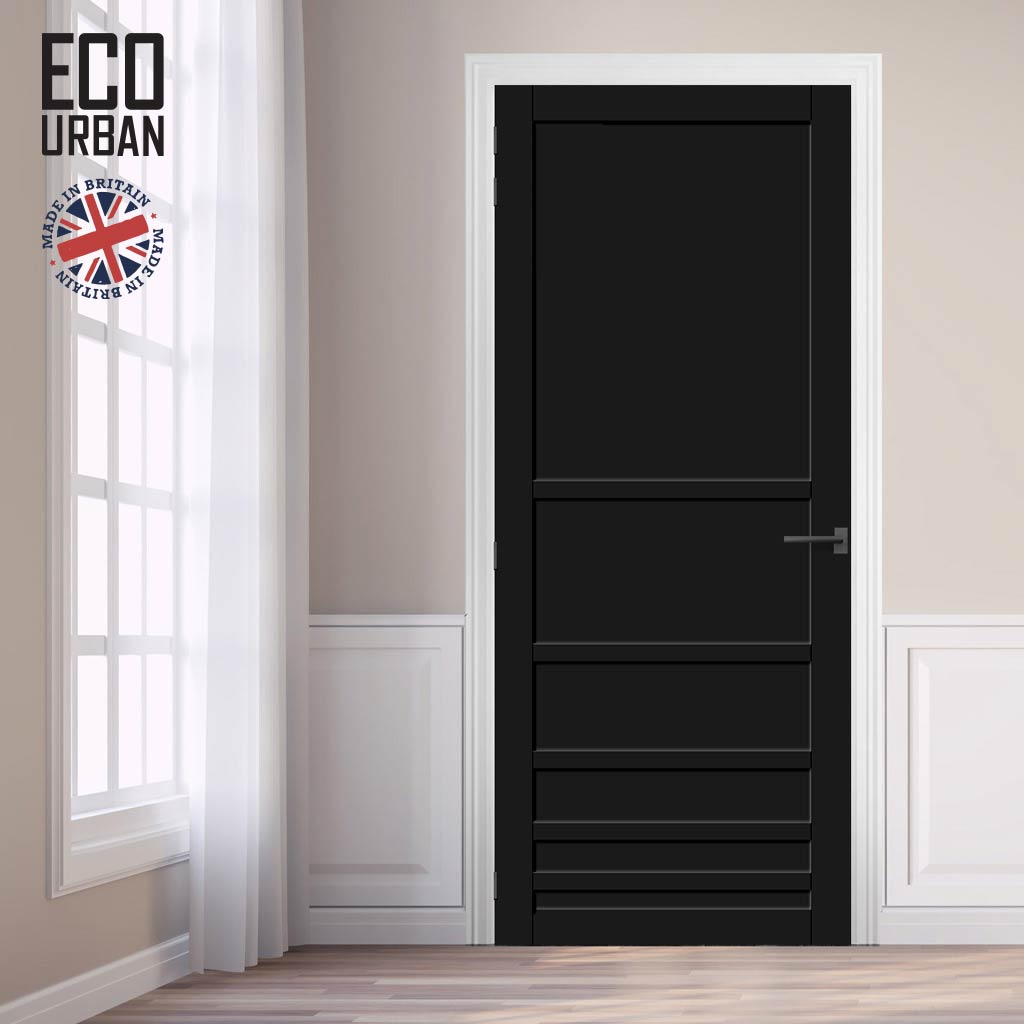 Handmade Eco-Urban Stockholm 7 Panel Door DD6407 - Black Premium Primed