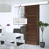 Single Sliding Door & Wall Track - Coventry Prefinished Walnut Shaker Style Door