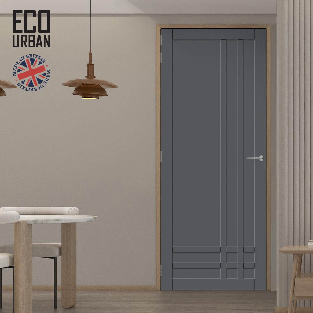 Irvine 9 Panel Solid Wood Internal Door UK Made DD6434 - Eco-Urban® Stormy Grey Premium Primed