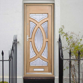 Image: Majestic Oak Front Door - Zinc Clear - Tri Glazing