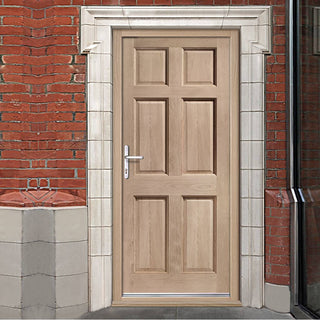 Image: Colonial Hardwood 6 Panel External Door and Frame Set with Fittings