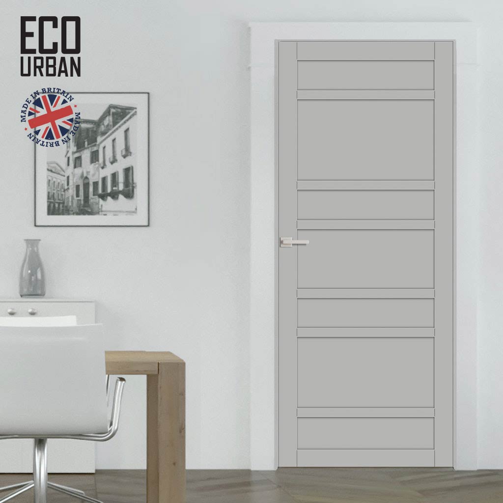 Metropolitan 7 Panel Solid Wood Internal Door UK Made DD6405 - Eco-Urban® Mist Grey Premium Primed