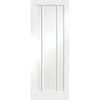 Sirius Tubular Stainless Steel Sliding Track & Worcester 3 Pane Double Door - Clear Glass - White Primed