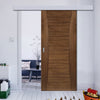 Single Sliding Door & Wall Track - Pamplona Prefinished Walnut Door