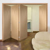 Bespoke Thrufold Pesaro Oak Flush Folding 3+1 Door - Prefinished
