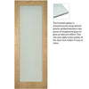 Double Sliding Door & Wall Track - Walden Real American Oak Veneer Door - Frosted Glass - Unfinished