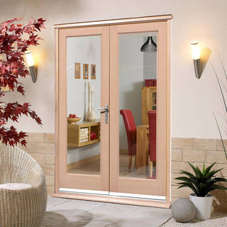 Image: EXTERIOR Hemlock Full Pane Door Pair - Fit Your Own Glass