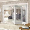 Three Folding Doors & Frame Kit - Pattern 10 3+0 - Clear Glass - White Primed