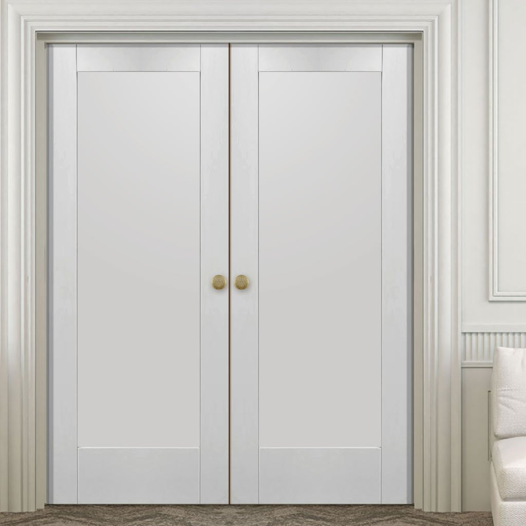 Bespoke Pattern 10 Fire Door Pair - 1/2 Hour Fire Rated - White Primed