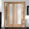 Bespoke Thruslide Pattern 10 1 Pane Oak Glazed 2 Door Wardrobe and Frame Kit - Prefinished