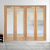 ThruEasi Room Divider - Pattern 10 Oak Frosted Glass Unfinished Double Doors with Double Sides