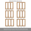 ThruEasi Room Divider - Pattern 10 Oak Frosted Glass Unfinished Double Doors with Single Side
