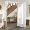 Two Folding Doors & Frame Kit - Pattern 10 Full Pane 2+0 - Obscure Glass - White Primed