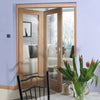 Two Folding Doors & Frame Kit - Pattern 10 Oak 2+0 - Clear Glass - Prefinished