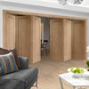 Six Folding Doors & Frame Kit - Pattern 10 Oak 2 Panel 3+3 - Unfinished