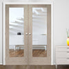 Prefinished Pattern 10 Oak 1 Pane Door Pair - Clear Glass - Choose Your Colour