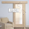 Single Sliding Door & Wall Track - Pattern 10 Shaker Oak 1 Pane Door - Obscure Glass - Unfinished