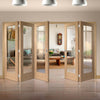 Bespoke Thrufold Pattern 10 1L Oak Glazed Folding 3+2 Door - Prefinished
