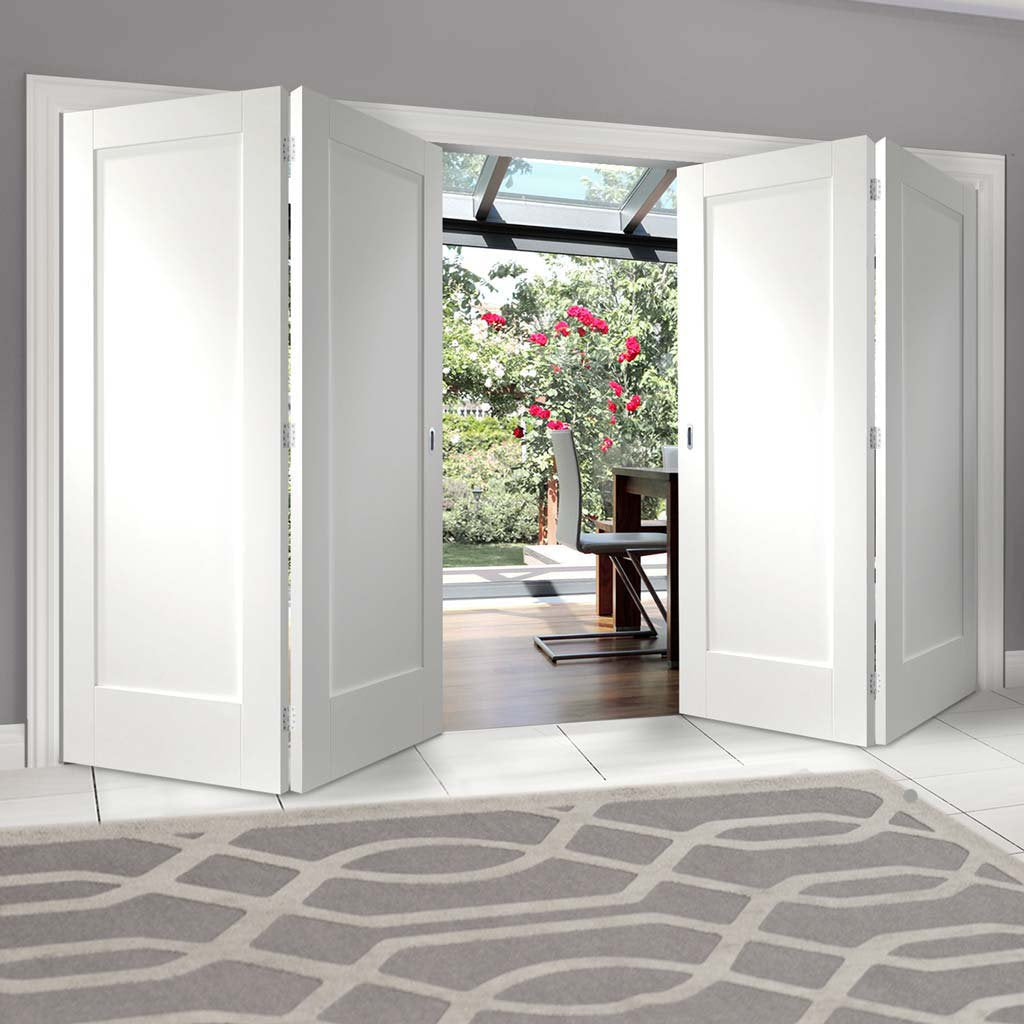 Bespoke Thrufold Pattern 10 1P White Primed Folding 2+2 Door