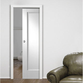 Image: Pattern 10 Style Panel Single Evokit Pocket Door - Primed