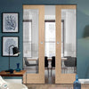 Bespoke Pattern 10 1L Oak Glazed Double Frameless Pocket Door - Prefinished