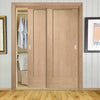 Minimalist Wardrobe Door & Frame Kit - Two Pattern 10 Oak 1 Panel Doors - Prefinished