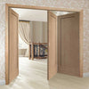 Three Folding Doors & Frame Kit - Pattern 10 Oak 2 Panel 2+1 - Unfinished