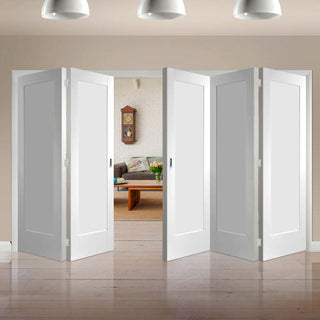 Image: Bespoke Thrufold Pattern 10 1P White Primed Folding 3+2 Door