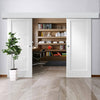 Bespoke Thruslide Surface P10 1P - Sliding Double Door and Track Kit - White Primed