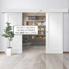 Bespoke Thruslide Surface P10 1P - Sliding Double Door and Track Kit - White Primed