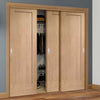 Bespoke Thruslide P10 Oak 1 Panel 3 Door Wardrobe and Frame Kit