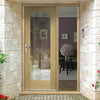 Part L Compliant External Shaker 1L Oak Door - Clear Double Glazing - One Unglazed Side Screen