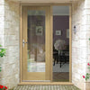 Part L Compliant External Shaker 1L Oak Door - Clear Double Glazing - One Unglazed Side Screen