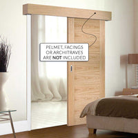 Bespoke Thruslide Surface Sofia Oak Flush Door - Sliding Door and Track Kit - Prefinished
