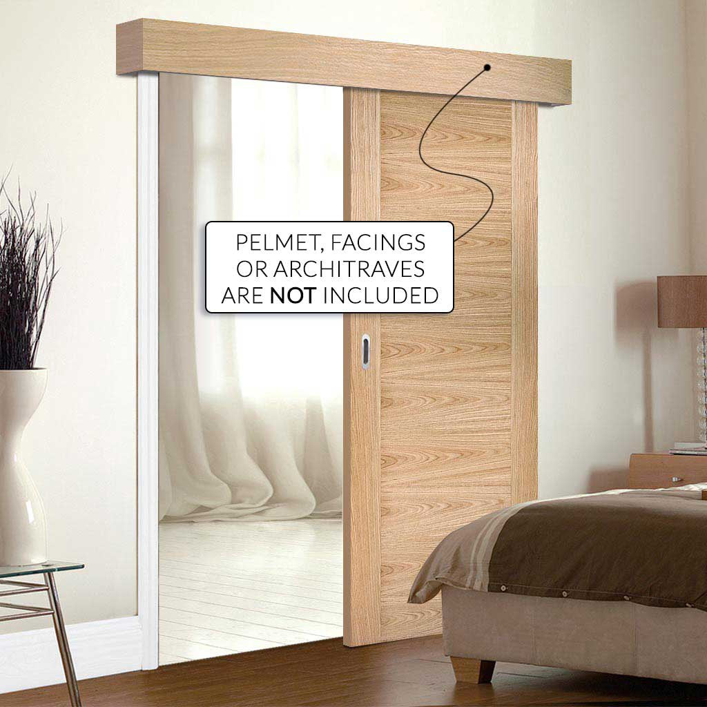 Bespoke Thruslide Surface Sofia Oak Flush Door - Sliding Door and Track Kit - Prefinished