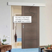 Bespoke Thruslide Surface Vancouver Chocolate Grey Door - Sliding Door and Track Kit - Prefinished