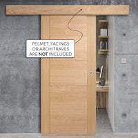 Bespoke Thruslide Surface Vancouver Oak 5P Flush Door - Sliding Door and Track Kit - Prefinished