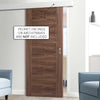 Bespoke Thruslide Surface Vancouver Walnut 5P Flush Door - Sliding Door and Track Kit - Prefinished