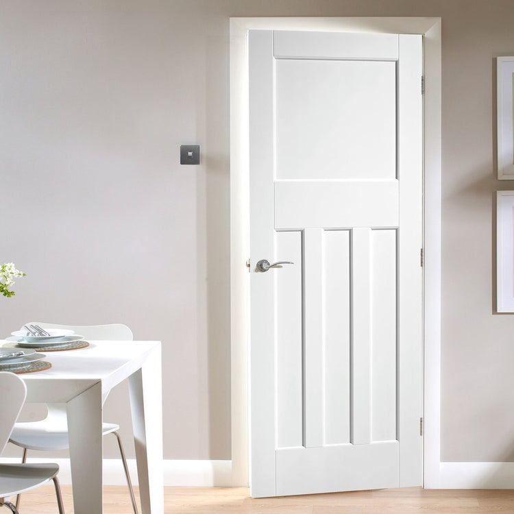 White Fire Internal Door, DX 30's Shaker Panelled Internal Door - 1/2 ...