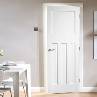 Image: LPD Joinery White Fire Door, DX 30's Shaker Panelled Door - 1/2 Hour Rated - White Primed